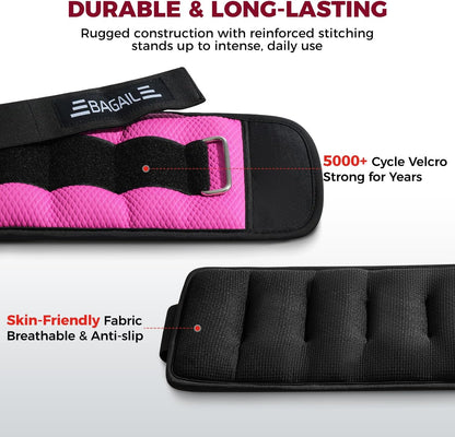 Ankle Wrist Weights for Women & Men, A Pair of 1/2/4/6/8/10 lbs