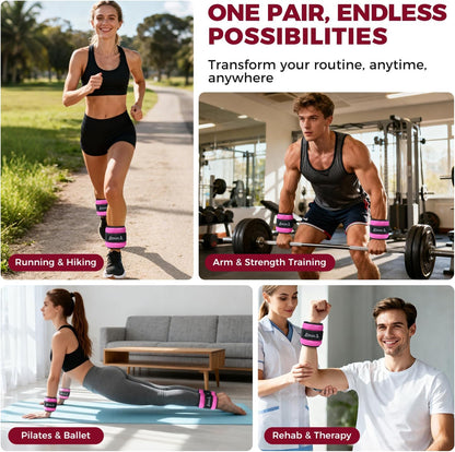 Ankle Wrist Weights for Women & Men, A Pair of 1/2/4/6/8/10 lbs