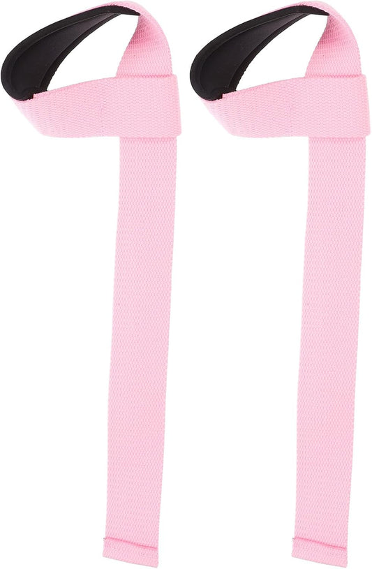 2pcs Pink Weightlifting Grip Straps Wrist Support Wraps Anti-slip Fitness Wrist Guards for Women Deadlift Pull-up Training Workout Protection