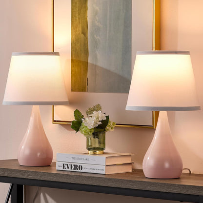 17.3'' Modern Touch Pink Table Lamp Set of 2 with 3 Way Dimmable