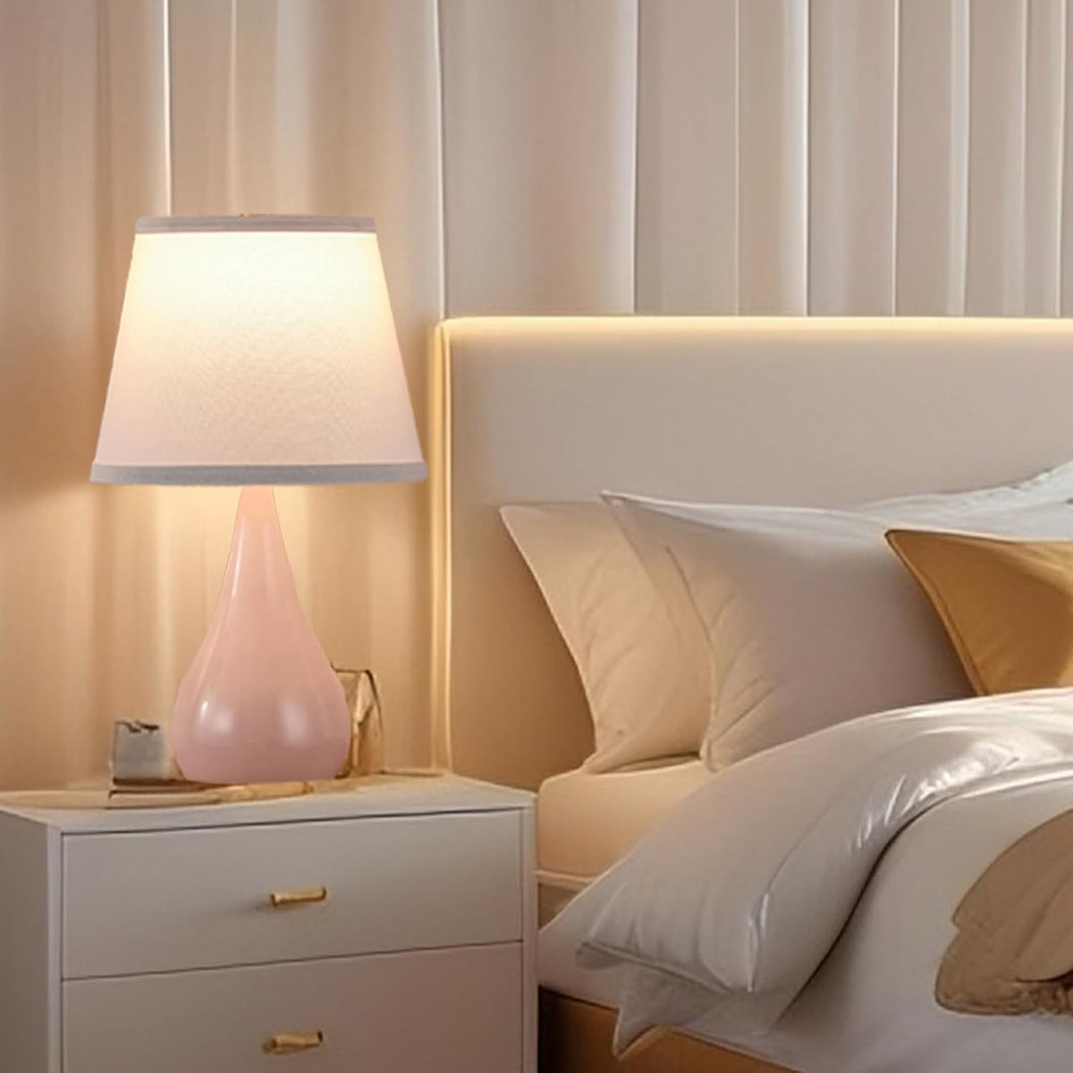 17.3'' Modern Touch Pink Table Lamp Set of 2 with 3 Way Dimmable
