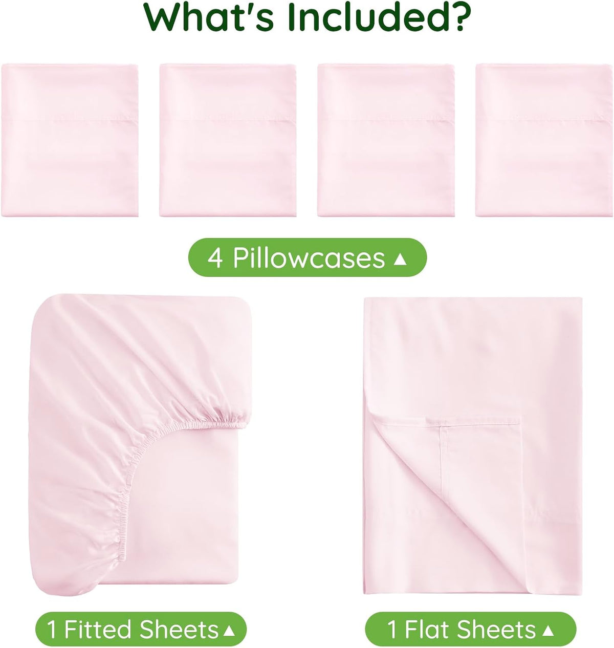 Queen 6 Pieces 100% Viscose Derived from Bamboo Sheet Set, Silky Smooth Soft Bedding with Deep Pocket UP to 16, Organic & Oeko-TEX Certified Cooling Bed Sheets, Peach Pink