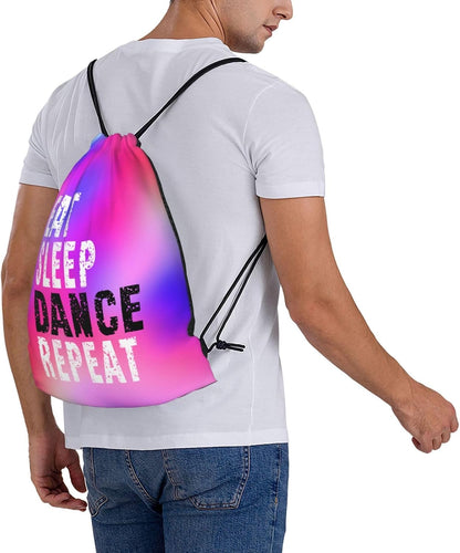 Gymnastics Drawstring Backpack Light Gym String Bag Pink Water Resistant Sackpack Sport Yoga Daypack For Womens Mens