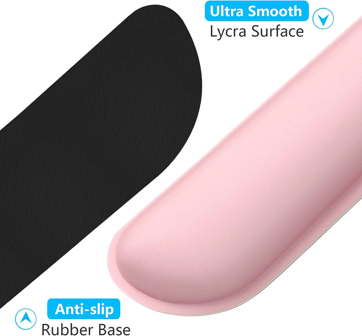Enlarge Keyboard Wrist Rest, Cute Memory Foam Keyboard Wrist Cushion for Computer Desk Mats Support, Typing Pain Relief Ergonomic Mouse Pad Rests with Non-Slip Base for Gaming, Laptop, Pink