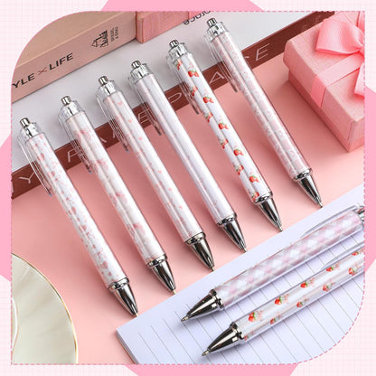 8 Pcs Coquette Pink Cherry Bow Ballpoint Pens Gifts Bulk