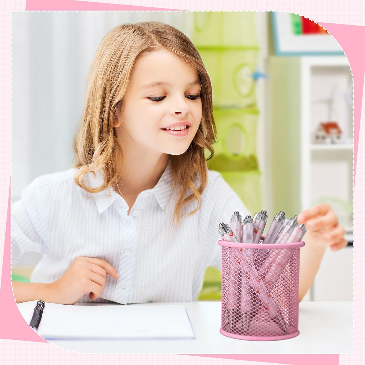 8 Pcs Coquette Pink Cherry Bow Ballpoint Pens Gifts Bulk