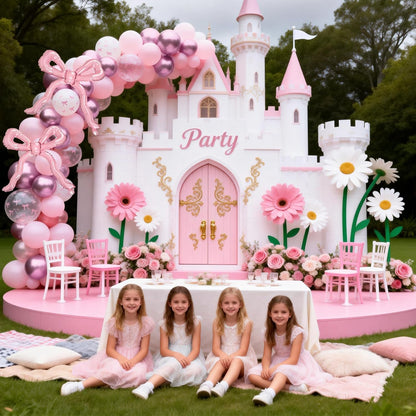 Pink Bow Balloons, 12Inch Pastel Light Pink and Bow Print Balloon