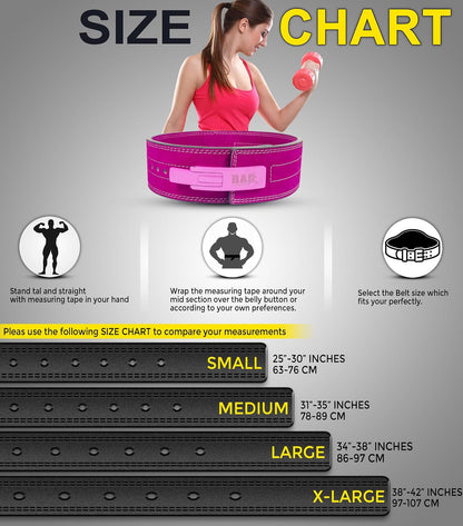 RAD Lever Weight Lifting Gym Belt for Men & Women Size 63 TO107 CM,Thick 10MM & Width 4 Inch Lever Powerlifting Belts for Women Dead Lift Workout Belt Leather Weight Lifting Lever Gym Squat Belt