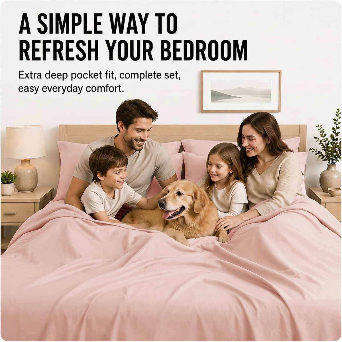 6-Piece Queen Sheet Set, Fits 18-21 Inch Mattresses, Oeko-TEX