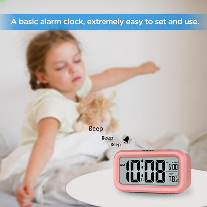 Night Light Digital Alarm Clock Battery Operated Indoor Temperature