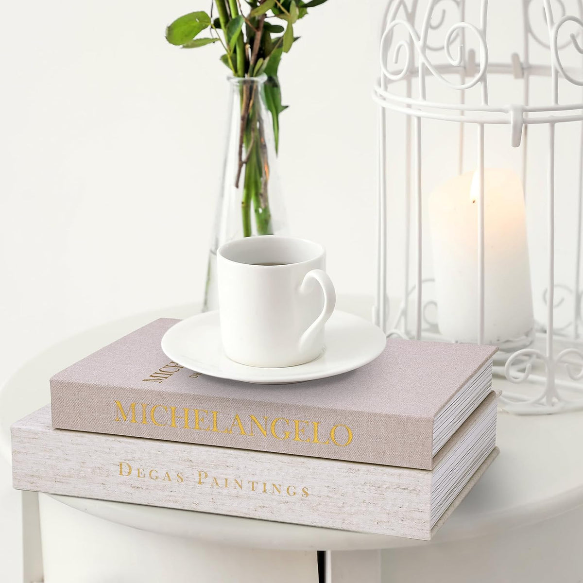 3 Pack Linen Decorative Books for Home Decor Coffee Table Book Boxes