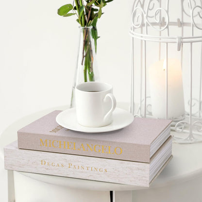 3 Pack Linen Decorative Books for Home Decor Coffee Table Book Boxes