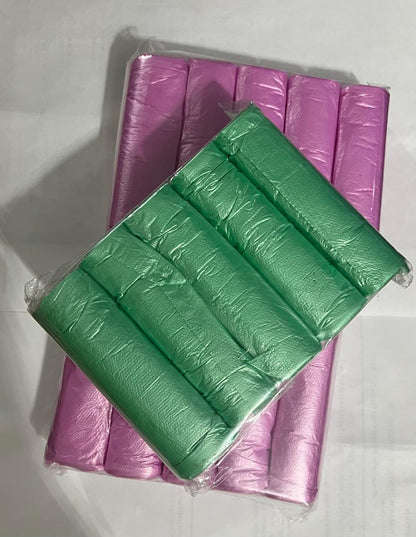 Small Trash Bags 200 Count-Disposable Garbage Bags,Strong Leak Resistant, Pink y Green,Multi Purpose for Bathroom,Office and Home
