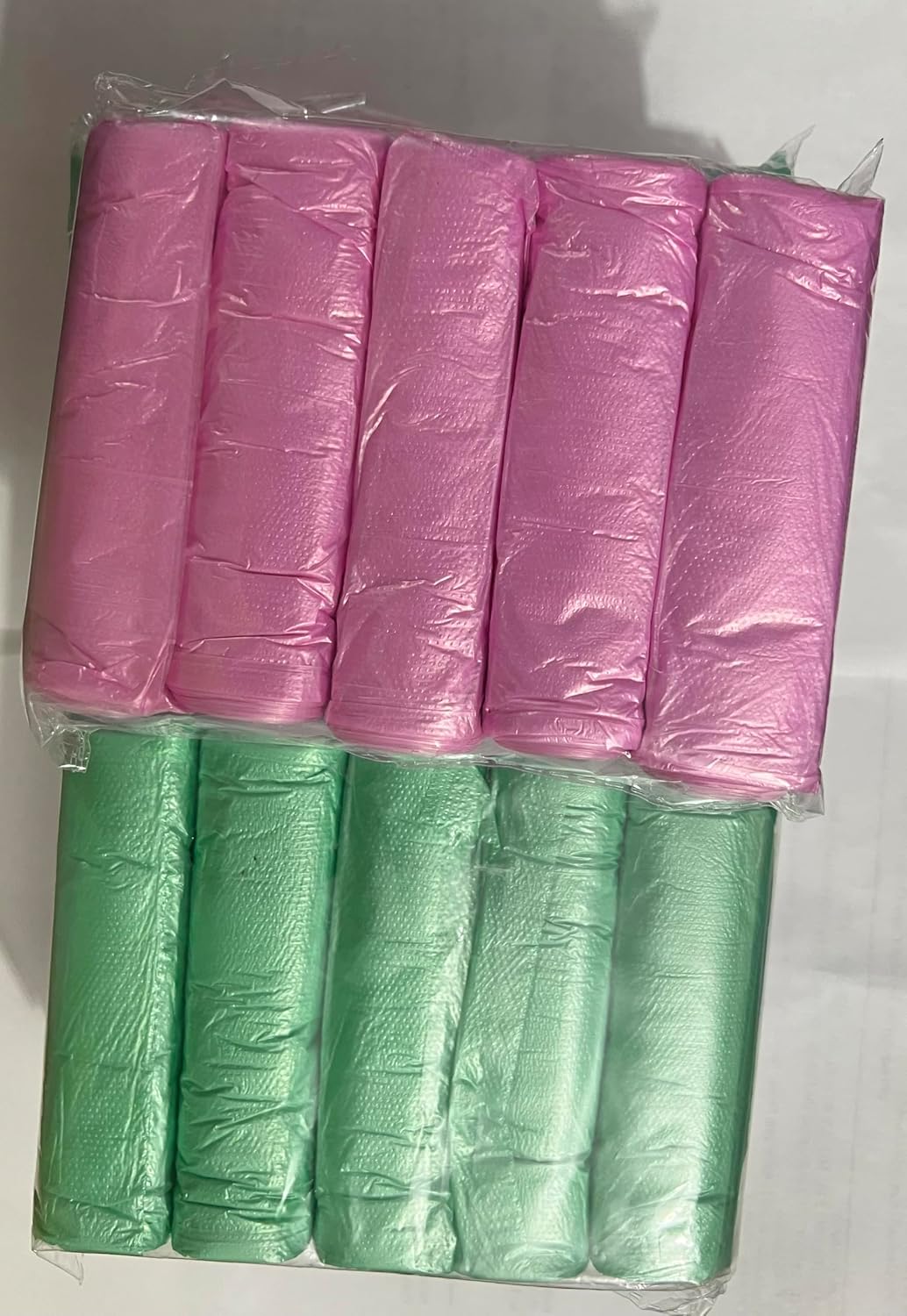 Small Trash Bags 200 Count-Disposable Garbage Bags,Strong Leak Resistant, Pink y Green,Multi Purpose for Bathroom,Office and Home