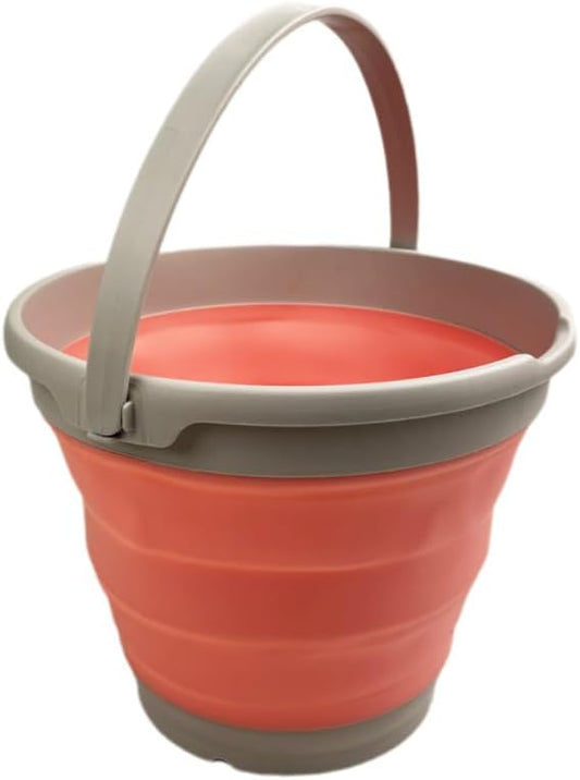10L (2.6 Gallon) Collapsible Plastic Bucket (Grey/Quartz Pink, 1)