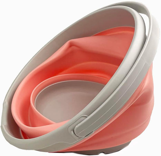 10L (2.6 Gallon) Collapsible Plastic Bucket (Grey/Quartz Pink, 1)