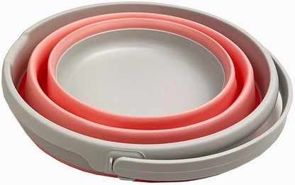 10L (2.6 Gallon) Collapsible Plastic Bucket (Grey/Quartz Pink, 1)