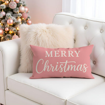 Christmas Pillow Covers 12x20 Inch, Blush Pink