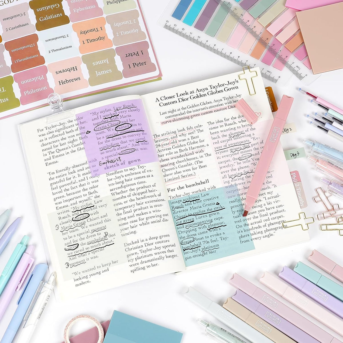 Bible Journaling Kit, 76PCS Bible Study Supplies with Case for Women