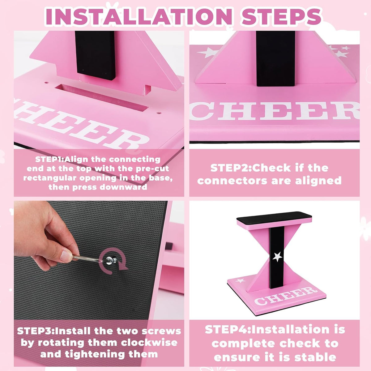 Cheer Flyer Stunt Training Stand with Non-Slip Pads & Flexibility Band