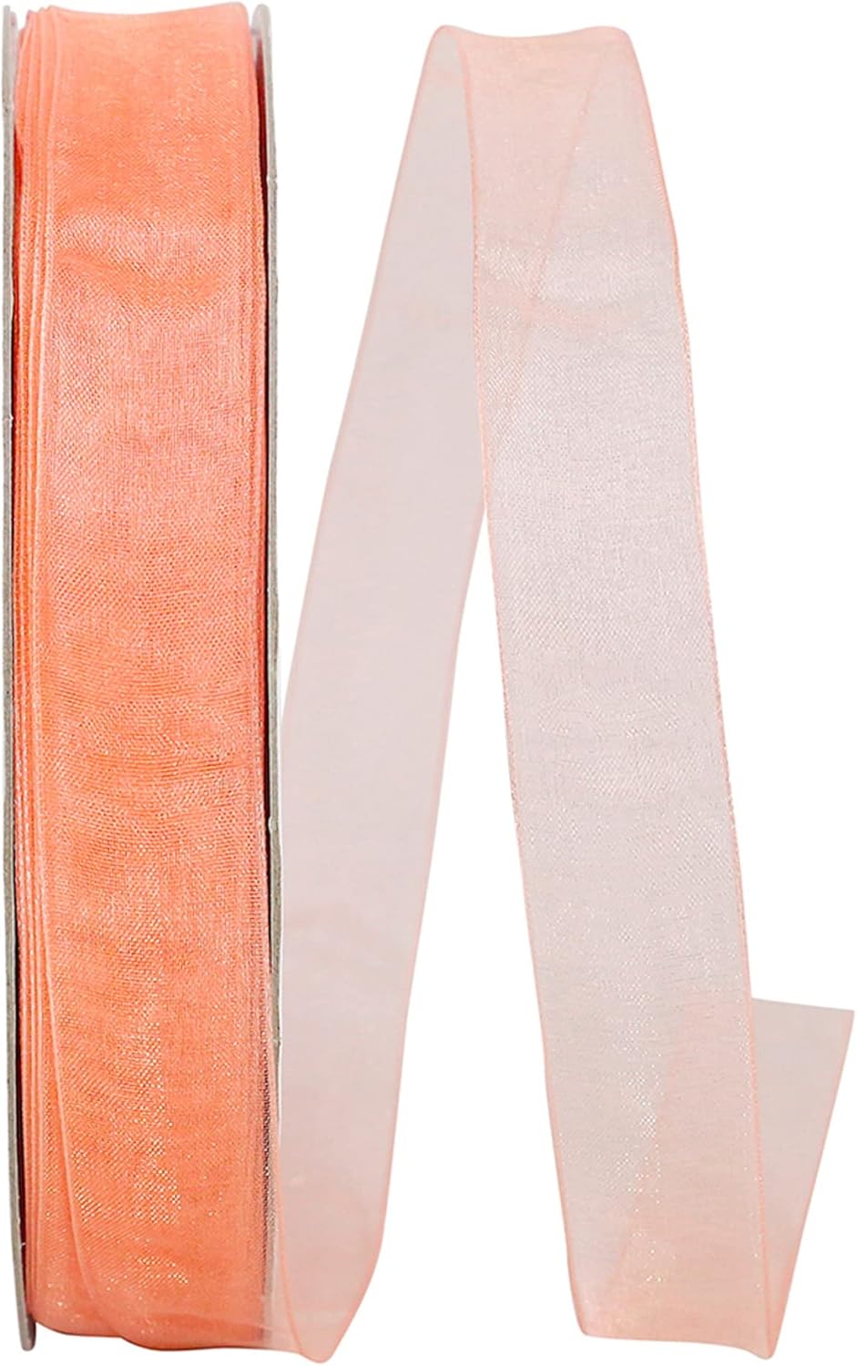 5/8in. Wide Sheer Organza Ribbon - 25 Yards (Peach)