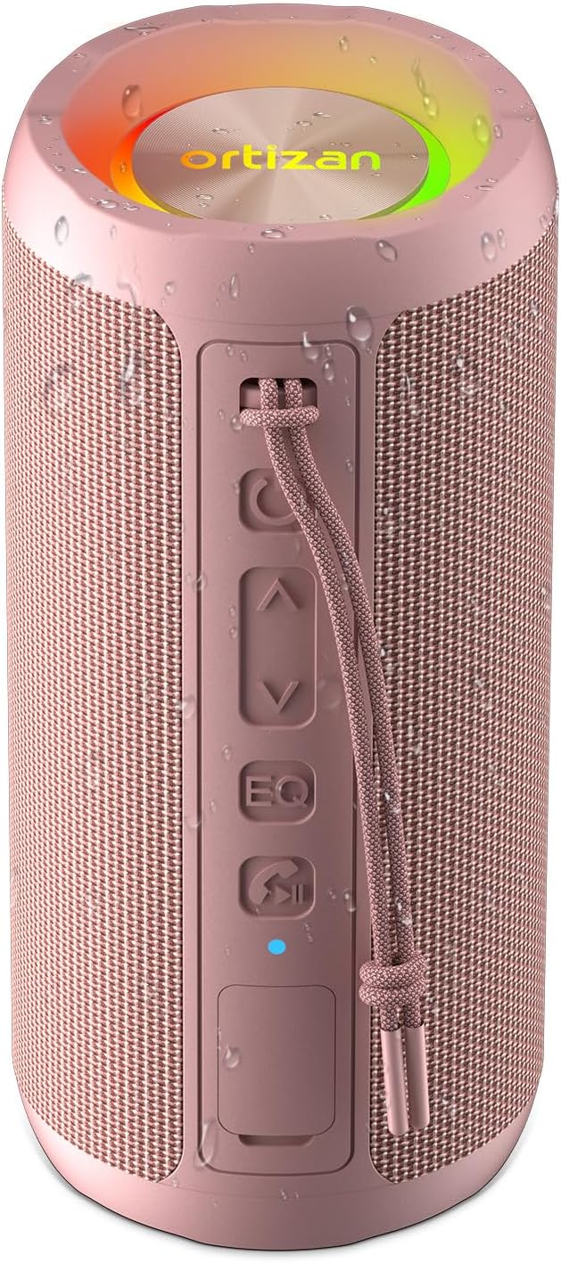Wireless Portable Bluetooth Speaker, IPX7 Waterproof, Gift - Pink
