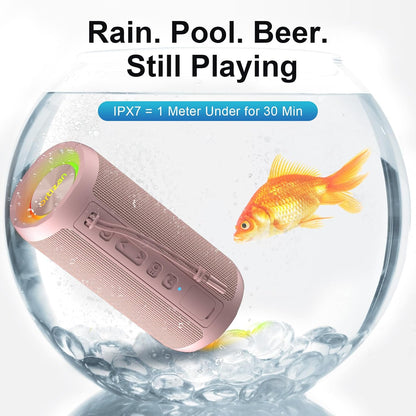 Wireless Portable Bluetooth Speaker, IPX7 Waterproof, Gift - Pink