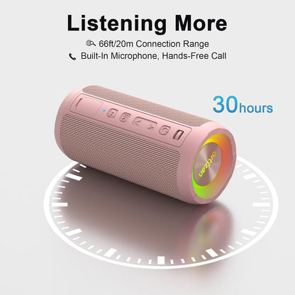 Wireless Portable Bluetooth Speaker, IPX7 Waterproof, Gift - Pink