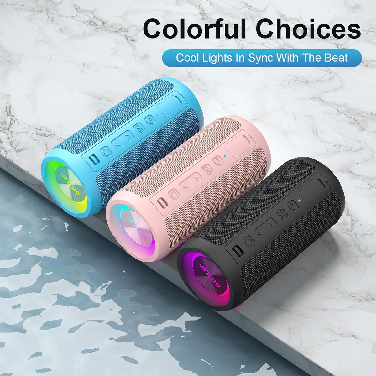 Wireless Portable Bluetooth Speaker, IPX7 Waterproof, Gift - Pink