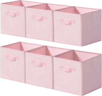 6-Pack 11x11 Storage Cubes, Cube Storage Organizer, Pink