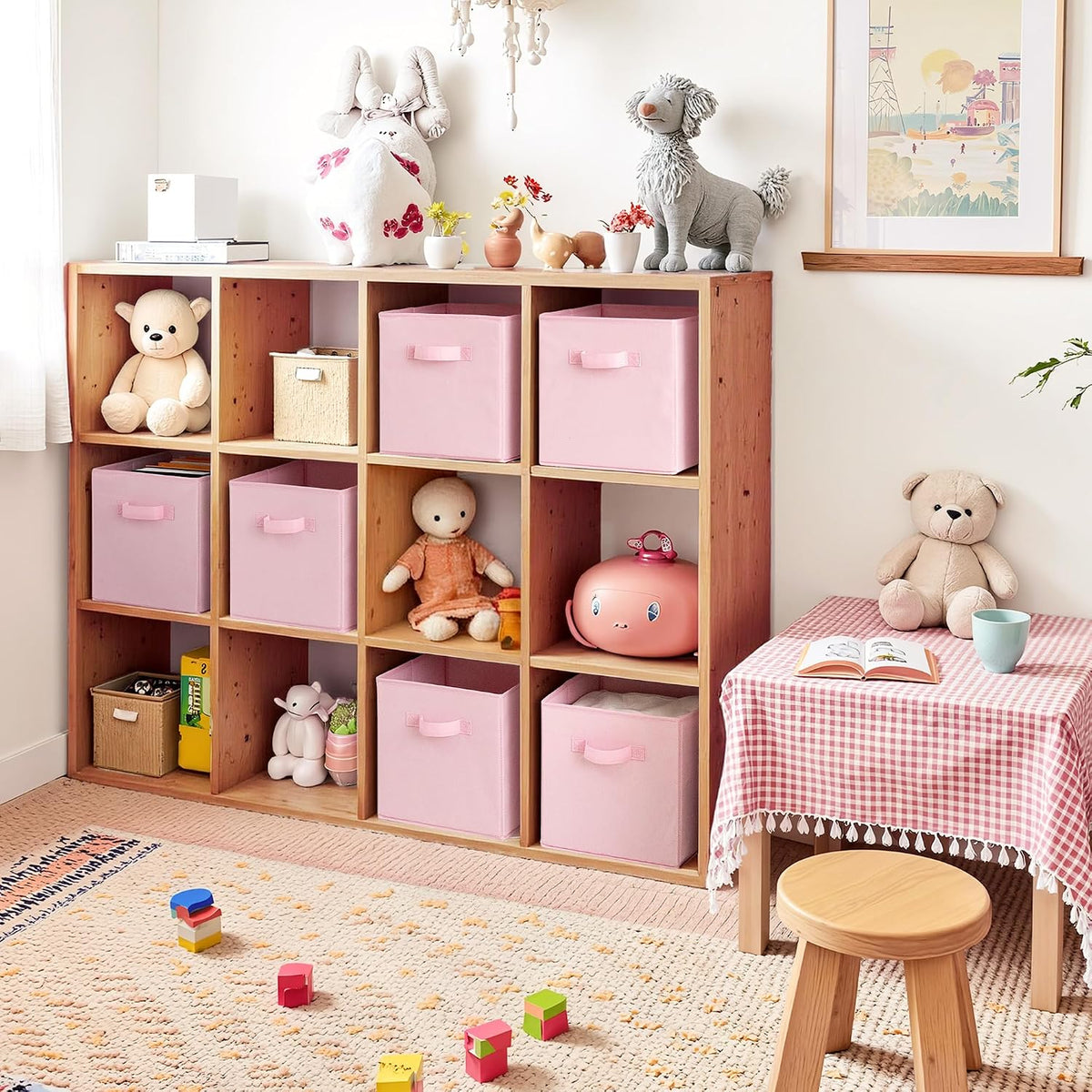 6-Pack 11x11 Storage Cubes, Cube Storage Organizer, Pink