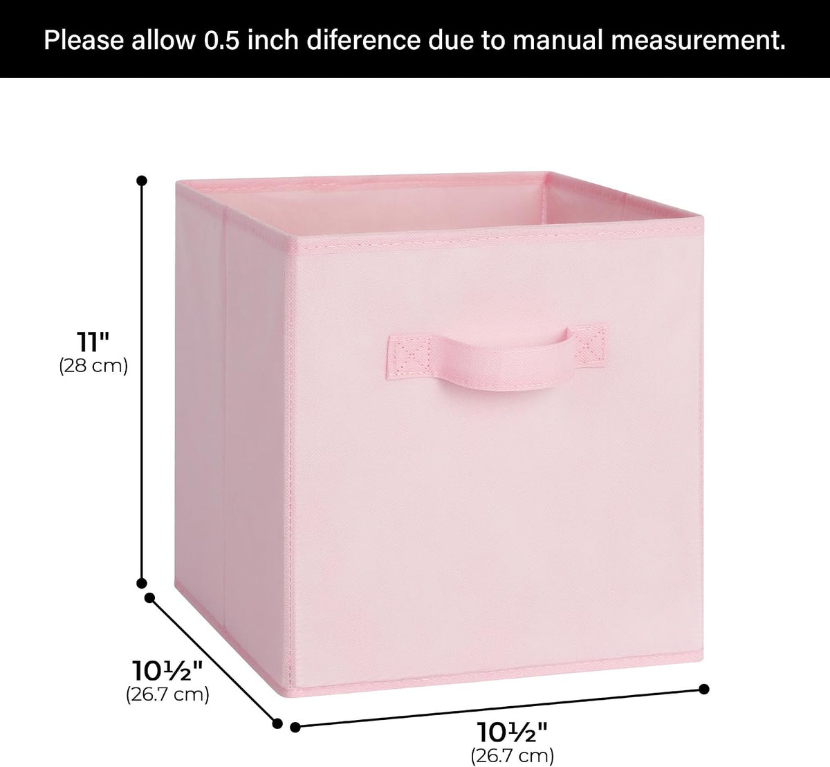 6-Pack 11x11 Storage Cubes, Cube Storage Organizer, Pink