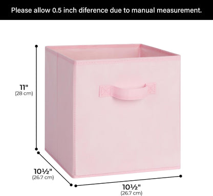 6-Pack 11x11 Storage Cubes, Cube Storage Organizer, Pink