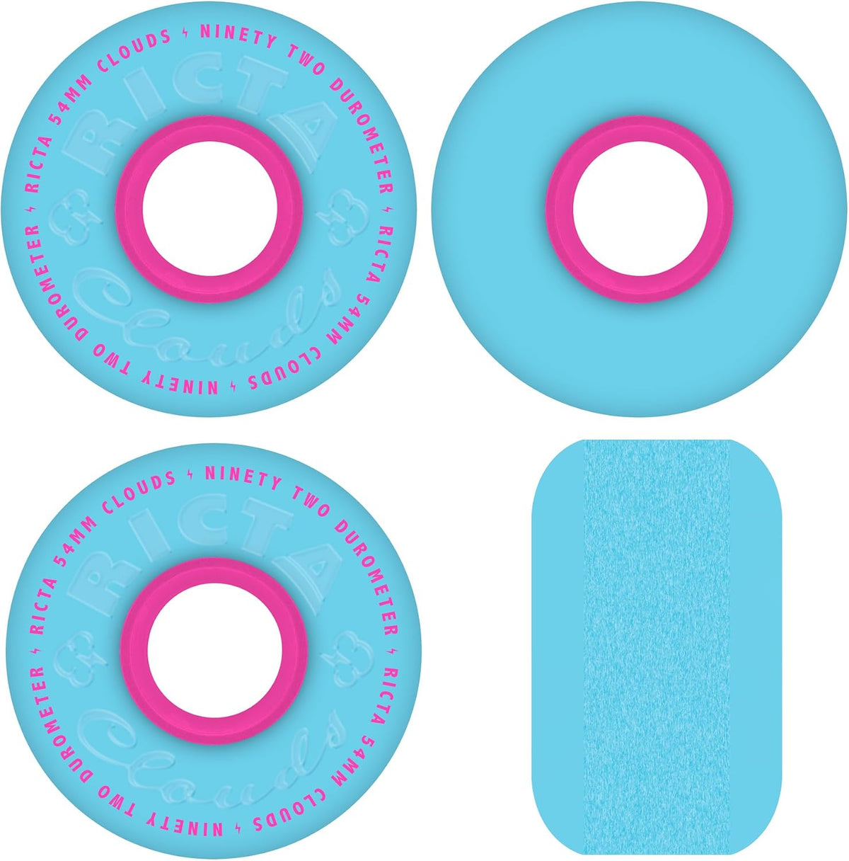 RICTA 54mm Clouds Blue Pink 92a Skateboard Wheels