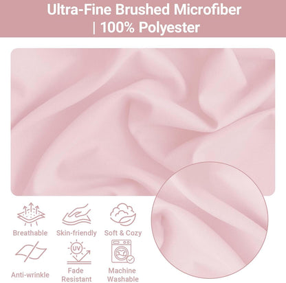 Set of 2 Brushed Microfiber Ruffle Pillow Cases Standard Size Pink