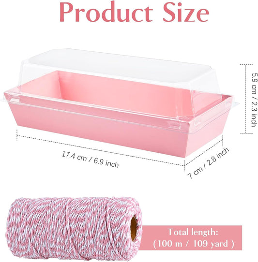 Paper Charcuterie Boxes with Clear Lids, 7.5", 50 Pack, Pink | Small To Go Treat Containers, For Desserts, Cookies, Sandwich, Pastry, Strawberries and Cupcakes