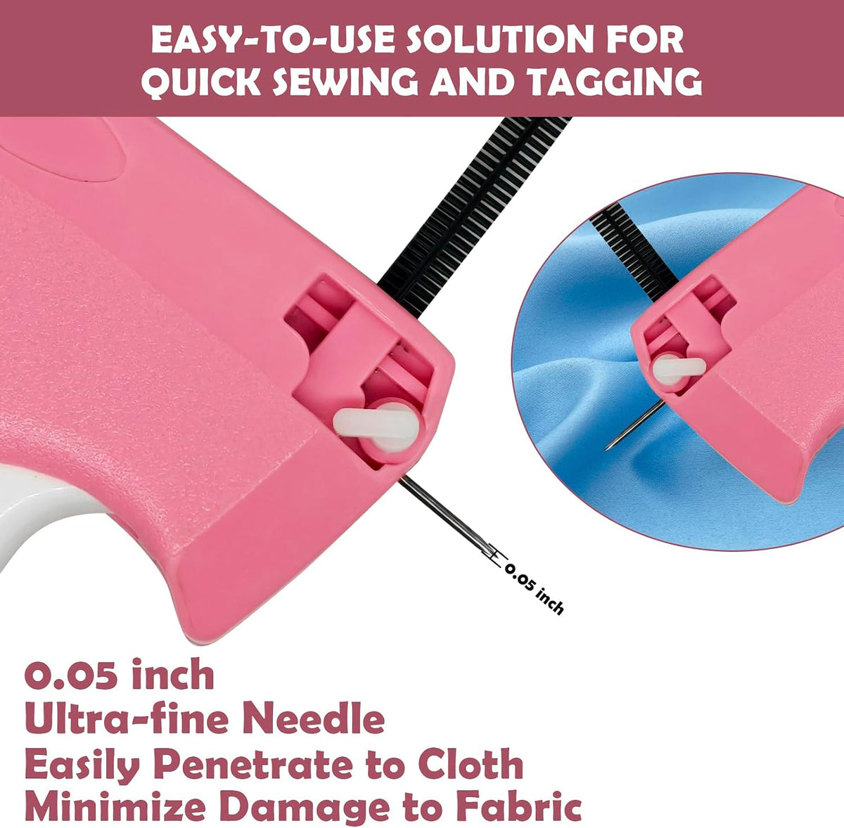 Portable Handheld Stitch Gun for Clothes, Pink