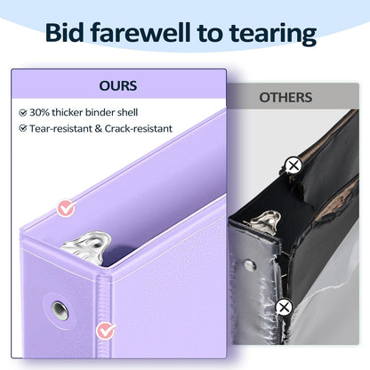 BinderX 3 Ring Binder 1 Inch, 1" Clear View Binder, Pink, Letter / A4 Size