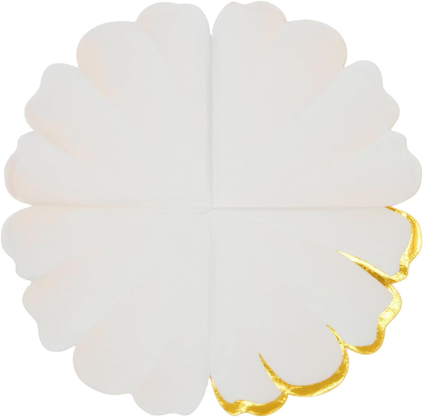 BLUE PANDA Wedding Floral Paper Napkins Pink & Gold - 50 Count, 6.25 x 6 in, 3-Ply Scalloped Edges - Disposable Party, Paper Dinner, Baby Shower & Passover Napkins - Absorbent & Tear-Resistant