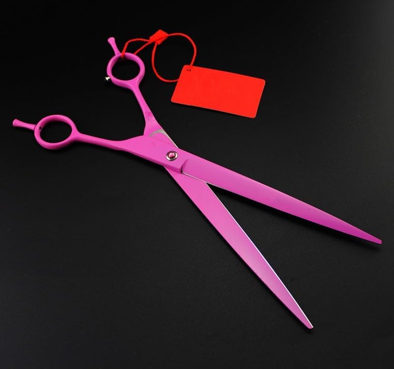 Pink Dog Grooming Scissors - 9 Inch Japan 440c Shears For Pets, Cat & Dog Hair Cutting, Professional Hairdressing Tools, Sharp & Durable Straight