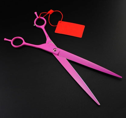 Pink Dog Grooming Scissors - 9 Inch Japan 440c Shears For Pets, Cat & Dog Hair Cutting, Professional Hairdressing Tools, Sharp & Durable Straight