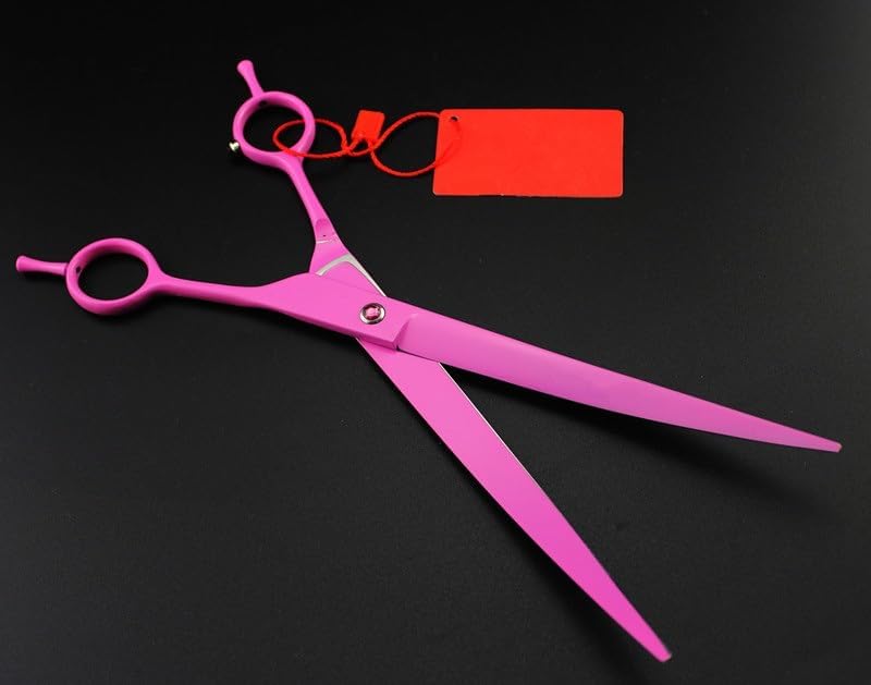 Pink Dog Grooming Scissors - 9 Inch Japan 440c Shears For Pets, Cat & Dog Hair Cutting, Professional Hairdressing Tools, Sharp & Durable Straight