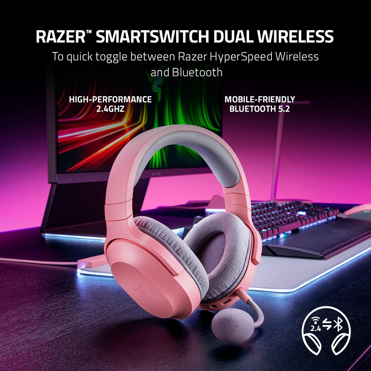Barracuda X Wireless Gaming & Mobile Headset, Quartz Pink