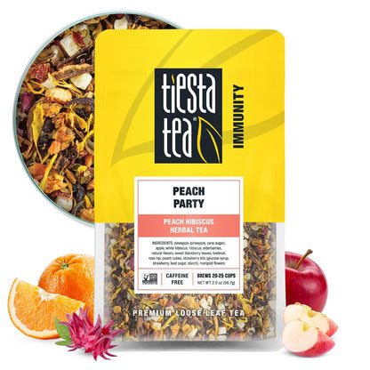 Peach Party, Loose Leaf, Peach Hibiscus Herbal Brew