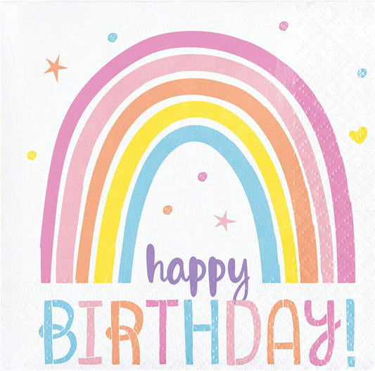Happy Rainbow Beverage Napkins, 16 ct