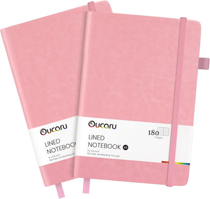 2 Pack A5 Lined Journal Notebook for Writing, 180 Pages