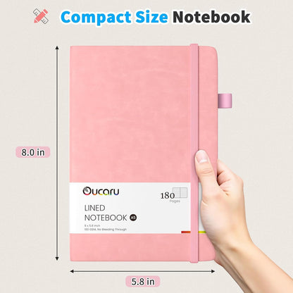 2 Pack A5 Lined Journal Notebook for Writing, 180 Pages