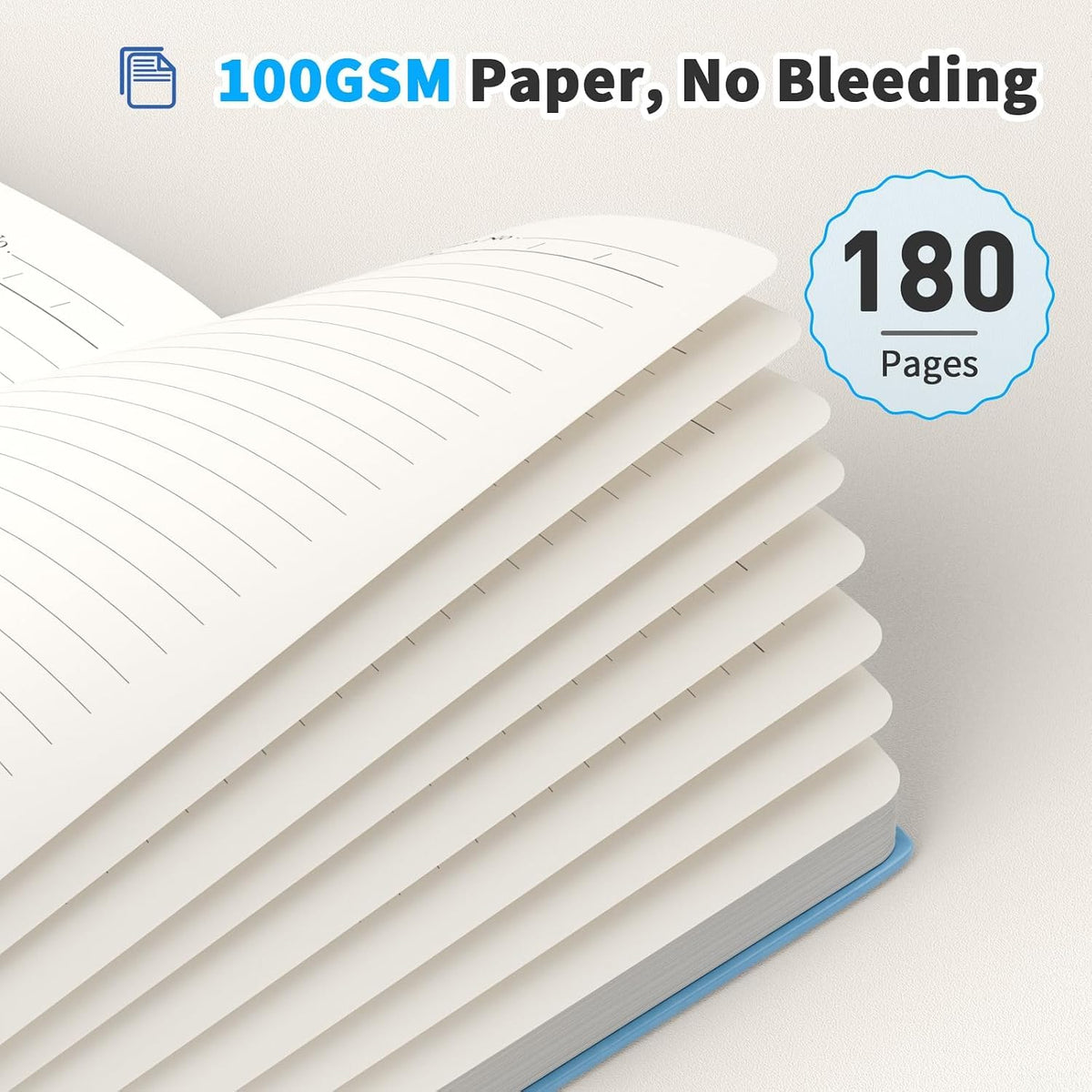 2 Pack A5 Lined Journal Notebook for Writing, 180 Pages