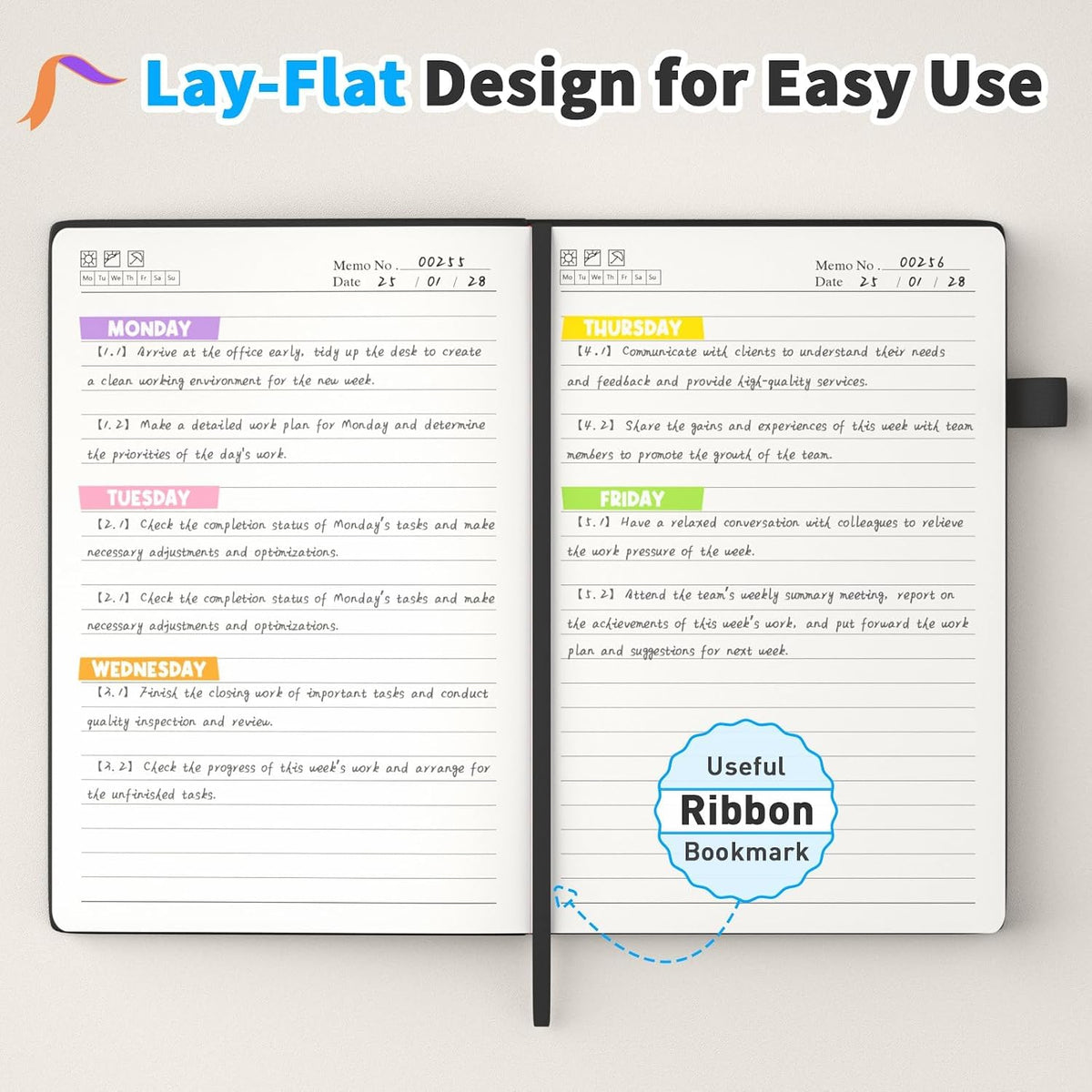 2 Pack A5 Lined Journal Notebook for Writing, 180 Pages