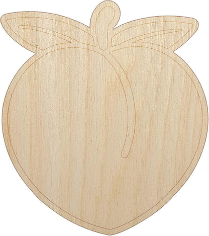 Plump Peach Solid Unfinished Wood Shape Piece Cutout for DIY Craft Projects - 1/8 Inch Thick - 4.70 Inch Size